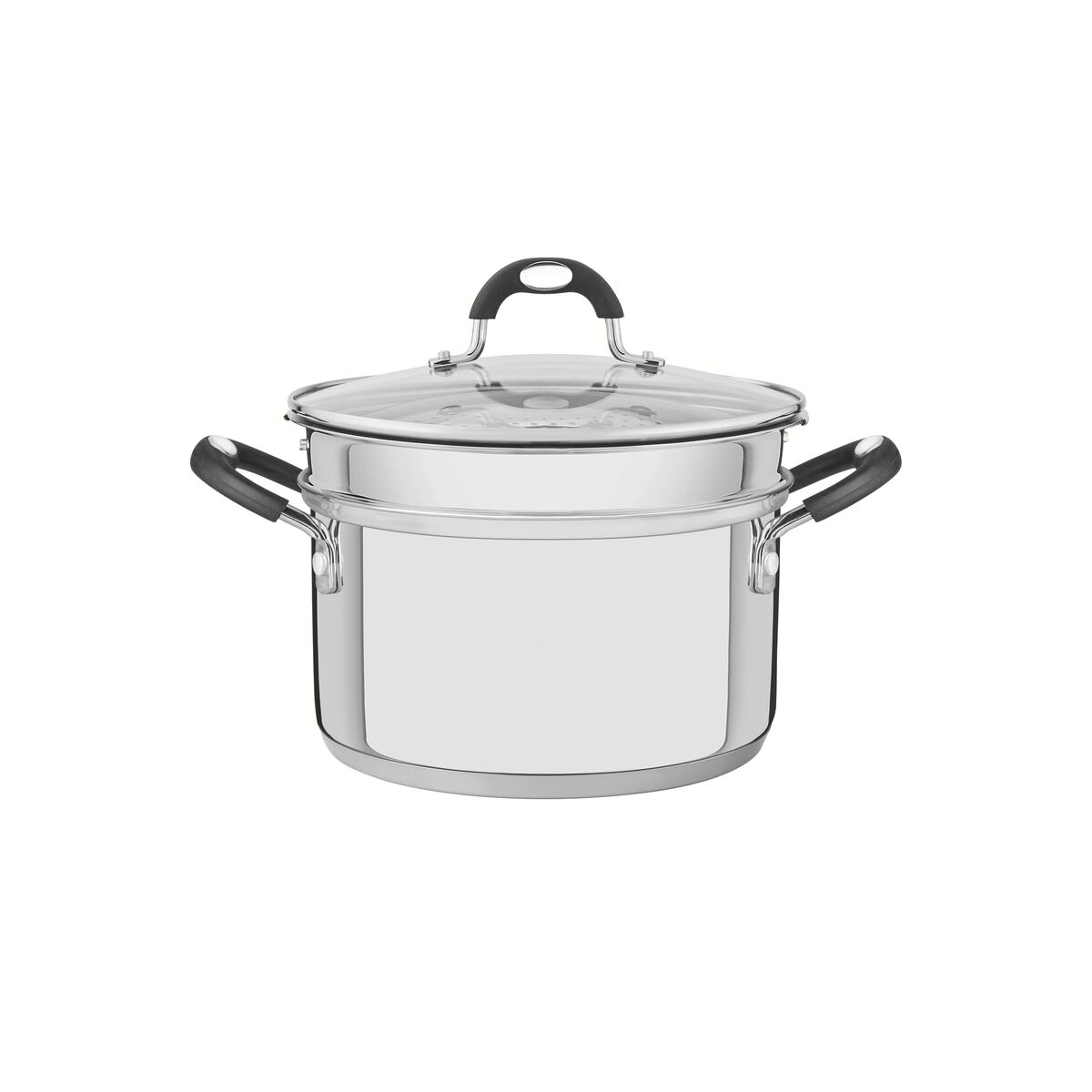 Jogo de Cozi-Vapore Tramontina Astro Silicone em Aço Inox 2 Peças