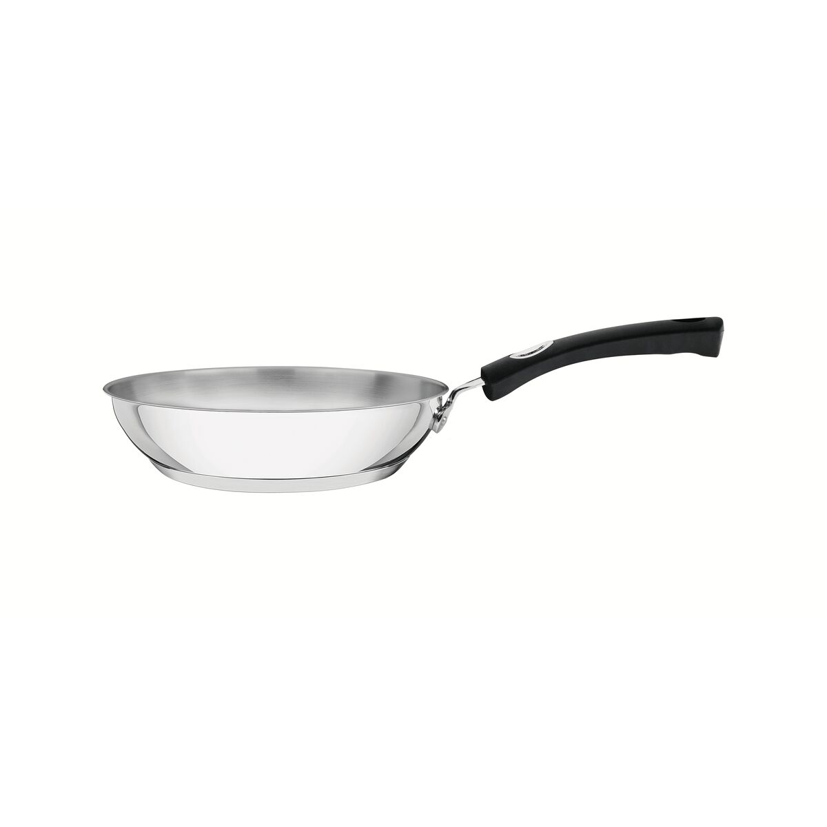 Frigideira Tramontina Solar Silicone Rasa em Aço Inox Fundo Triplo com Cabo de Silicone 20 cm 1,3 L