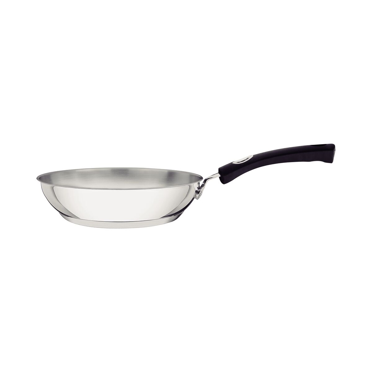 Frigideira Tramontina Solar Silicone Rasa em Aço Inox Fundo Triplo com Cabo de Silicone 24 cm 2,1 L