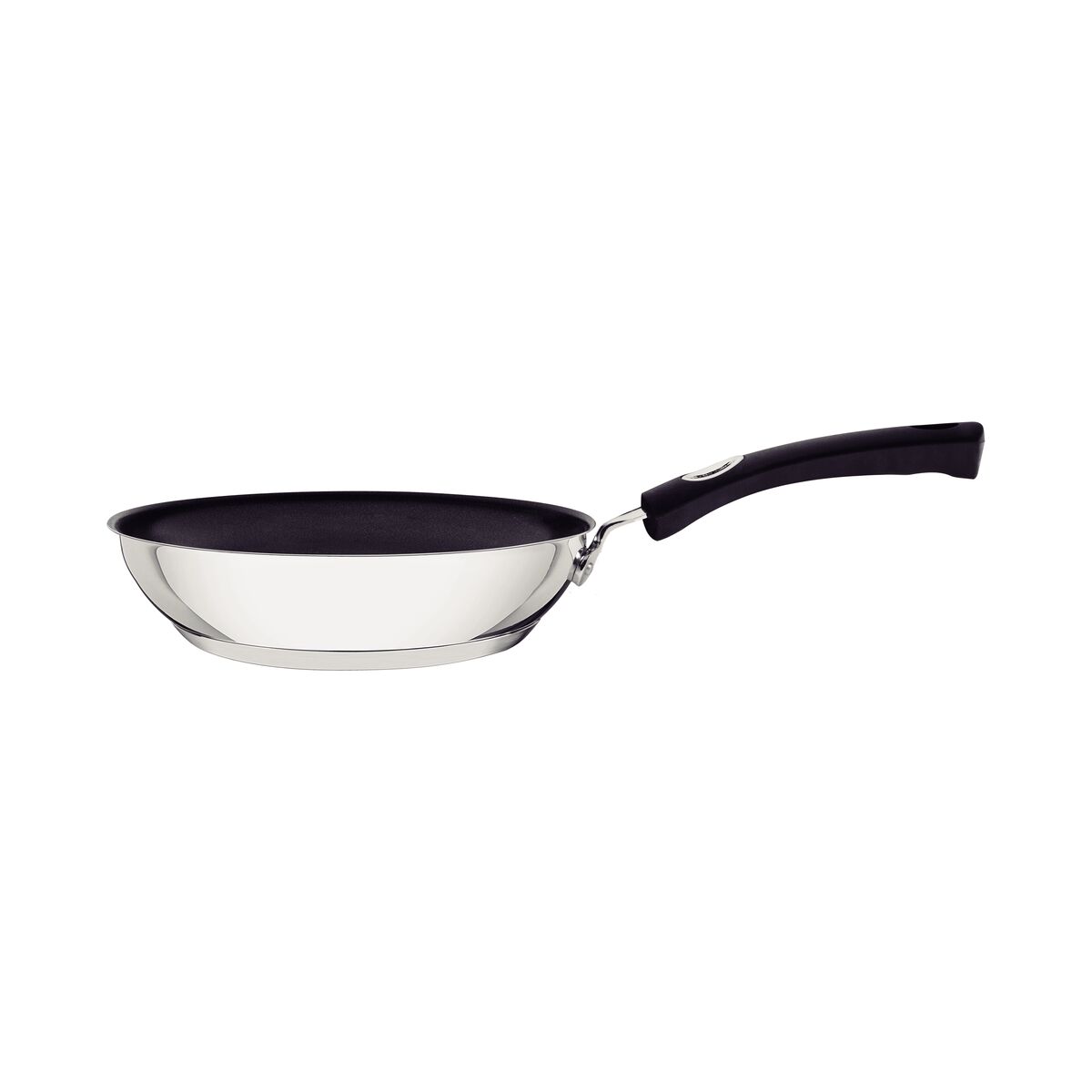 Frigideira Tramontina Solar Silicone Rasa em Aço Inox Fundo Triplo Revestimento Interno Antiaderente com Cabo de Silicone 24 cm 2,1 L
