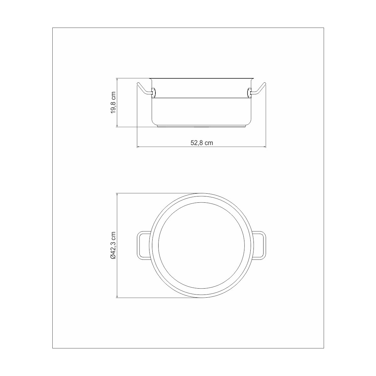 Caçarola Rasa Tramontina Professional em Aço Inox com Fundo Triplo sem Tampa 40 cm 23 L