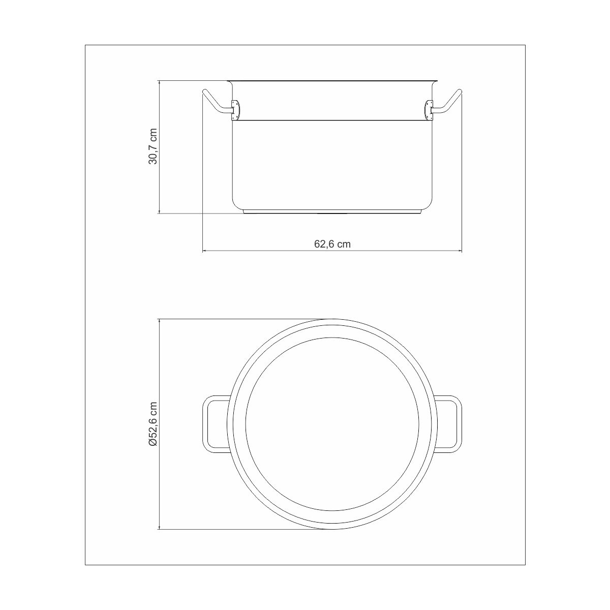 Caldeirão Tramontina Professional em Aço Inox com Fundo Triplo sem Tampa 50 cm 58 L