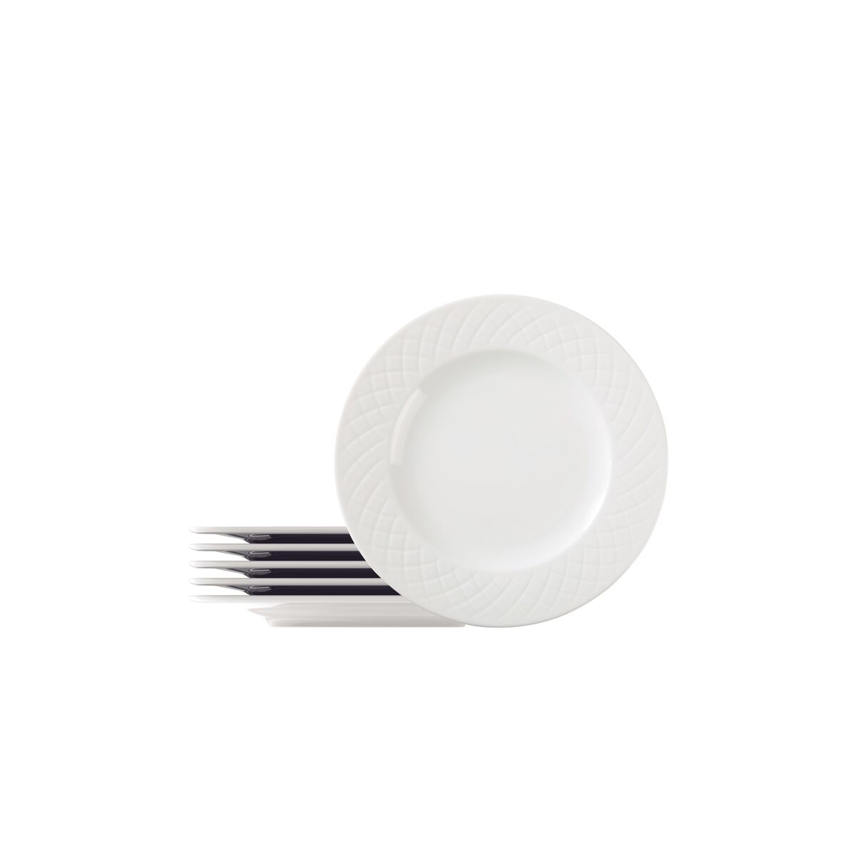 Kit Prato Sobremesa Tramontina Ingrid em Porcelana Decorada 21 cm 06 Peças