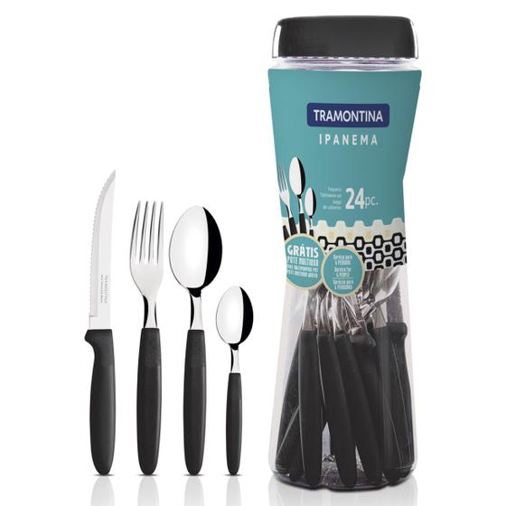 Faqueiro Inox 24pc Ipanema Pre na Prt
