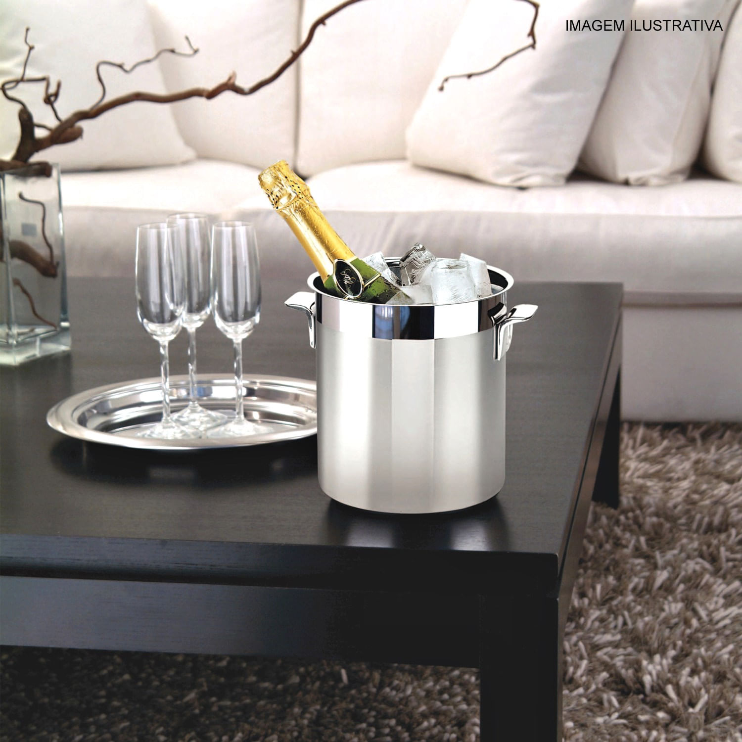 Balde Aco Inox P/champanhe Co Tramo na Col