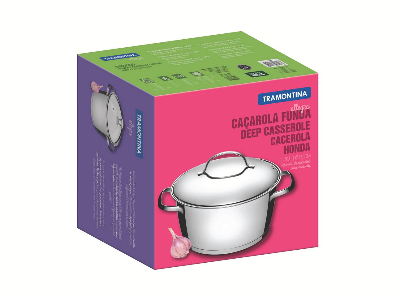 Cacarola Funda Inox Fundo Triplo 16 na Ino